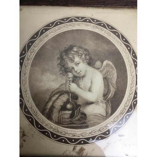 43 - 18th Century and later 4 x Prints, Cherubs and a Masters Praying Hands.