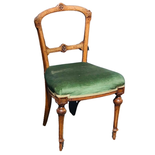 312 - Two Victorian Hall chairs and A Large Wall Hanging Toilet  Mirror.