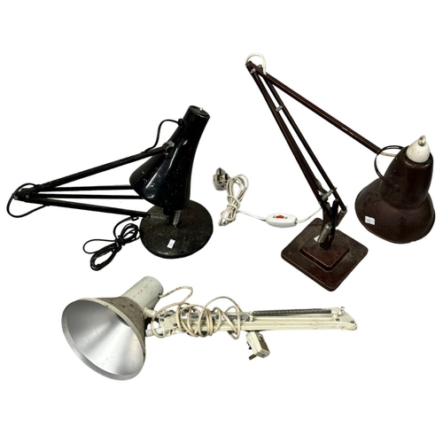 546 - Three architect pixar anglepoise vintage desk lamps