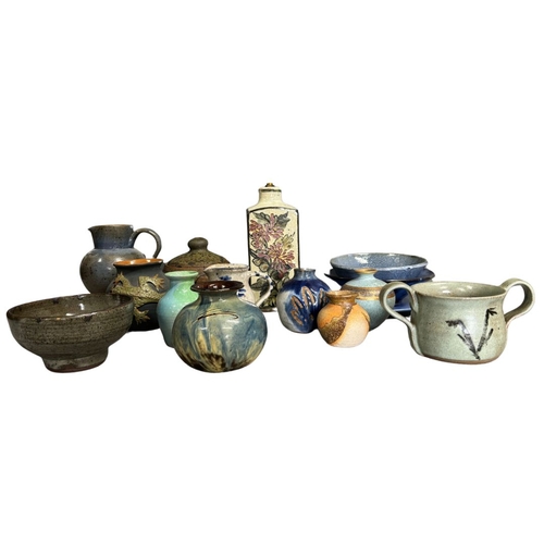 27 - Collection of Studio Pottery Items to include a lamp base