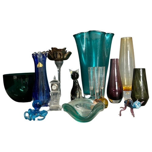 28 - Collection of Glass vases and animals