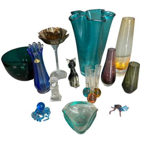 28 - Collection of Glass vases and animals