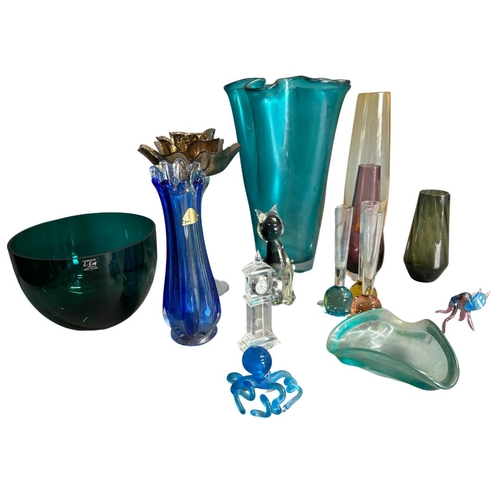 28 - Collection of Glass vases and animals