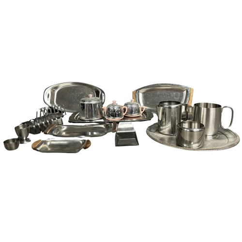 79 - 2 sets of Stainless steel Tea Service Sets