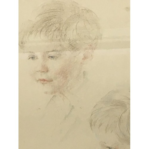 389 - Kathleen Tweed Contemporary Artist -  Pastel Portrait in 3 Views of a Boy (Believed to be one of the... 