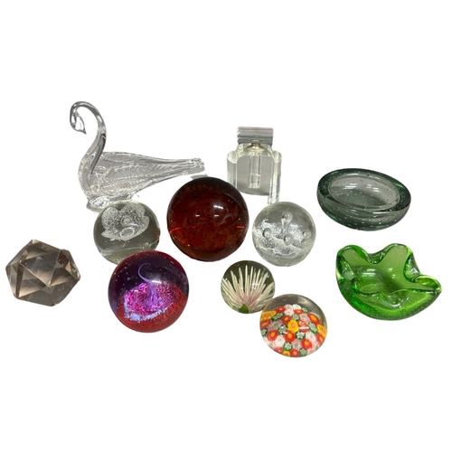 564 - Collection of Glass paperweights and other glass ornaments to include Caithness