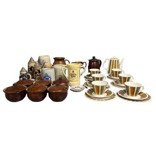 569 - Vintage and later ceramics to include Denby, Lord Nelson Part Tea Service and German steins etc