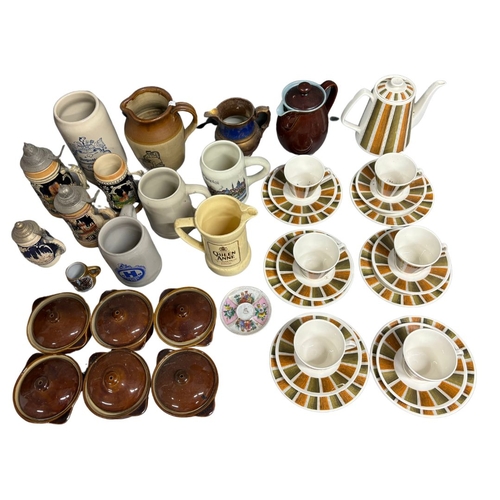 569 - Vintage and later ceramics to include Denby, Lord Nelson Part Tea Service and German steins etc