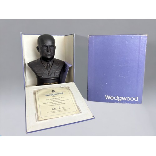 594 - Boxed Wedgwood 'The Eisenhower Bust'.Ltd edition, 1935 of 5000.Black basalt.