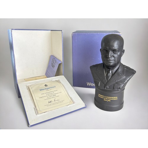 594 - Boxed Wedgwood 'The Eisenhower Bust'.Ltd edition, 1935 of 5000.Black basalt.