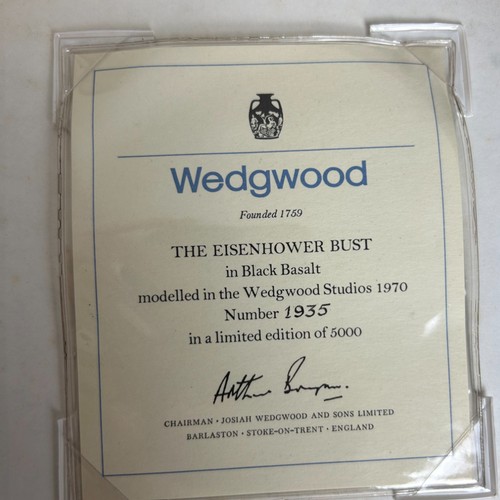 594 - Boxed Wedgwood 'The Eisenhower Bust'.Ltd edition, 1935 of 5000.Black basalt.