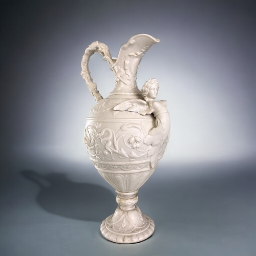 599 - A Copeland 'Crystal palace Art uniuon' Ewer.Circa 1875.In the renaissance style, moulded in hight re... 