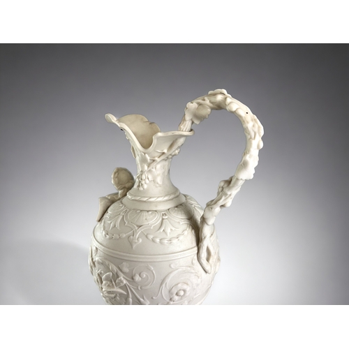 599 - A Copeland 'Crystal palace Art uniuon' Ewer.Circa 1875.In the renaissance style, moulded in hight re... 