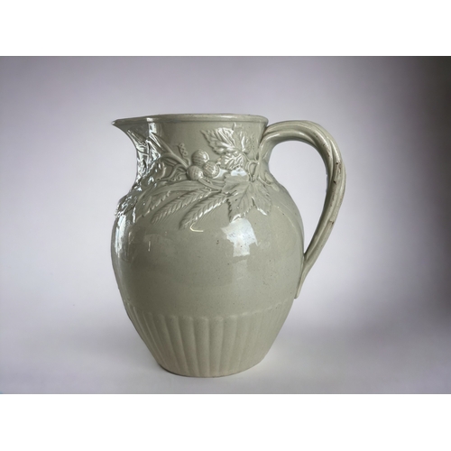 600 - Two 19th century Minton vases.Including 1852 Minton Lismore Parian Pitcher in green & gold colou... 