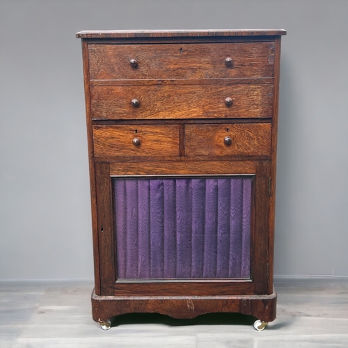 613 - A 19th century Georgian secretaire cabinet.Drop down writing desk with replaced fitted interior. Two... 