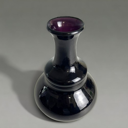 625 - A 19th century French hand blown Amethyst glass carafe. With polished pontil.approx height 19cm... 