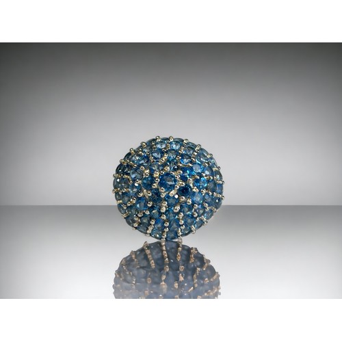 626 - A ladies Cerulean Topaz sterling silver ring. Set with 8.54 cts of topaz. Ltd edition of 98 pcs. Siz... 