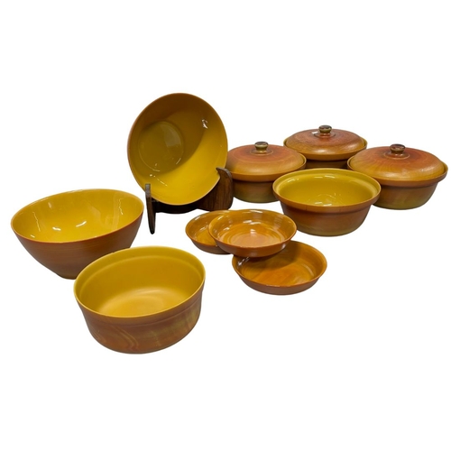 236 - Arcopal French Volcan Ovenproof amber Opaline Glass Cooking Set