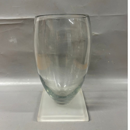 655 - Extremely Large Danish style Glass vase 40cm tall 23cm diameter