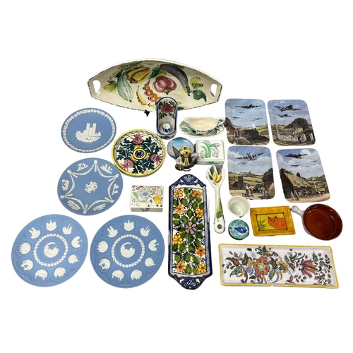 661 - A Large Collection European Pottery Items including Portuguese, Italian and English Wedgewood Blue a... 