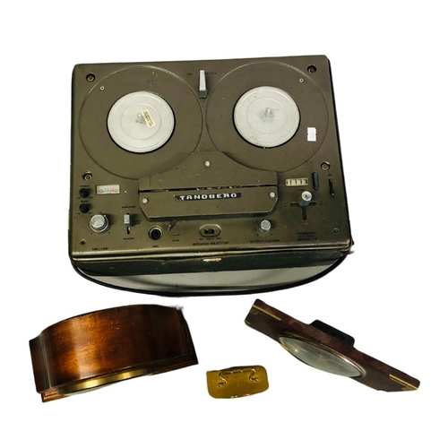 662 - Tandberg reel to reel tape player and 3 clocks