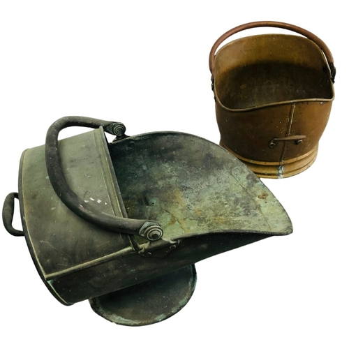 665 - 19thC Brass and Copper Coal Buckets