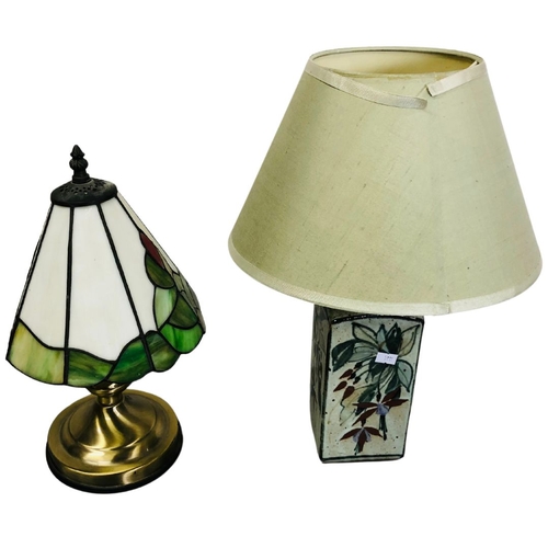 667 - Tiffany style Table Lamp and a vintage Studio ware base lamp