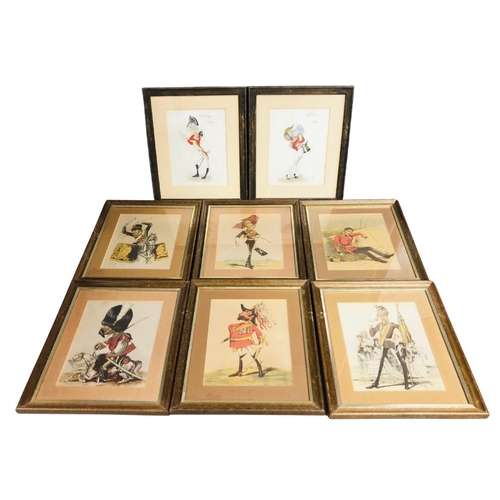 672 - 19thC and later Military Caricature Prints x 8