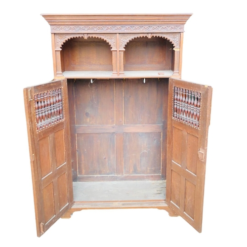 680 - Double Wardrobe in the Mooresque style46cm deep x 119cm wide x 174 high