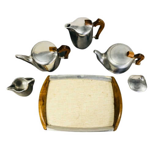 684 - Picquot ware Aluminium Tea/ Coffee Set & Tray