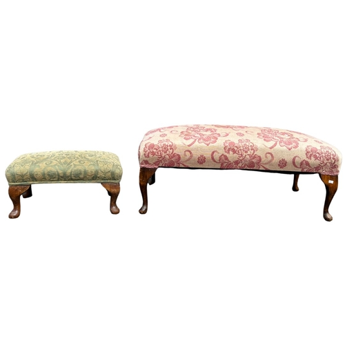 704 - Two Antique Footstools larger of the 2 dimensions are 94cm wide x 55cm deep x 36cm high