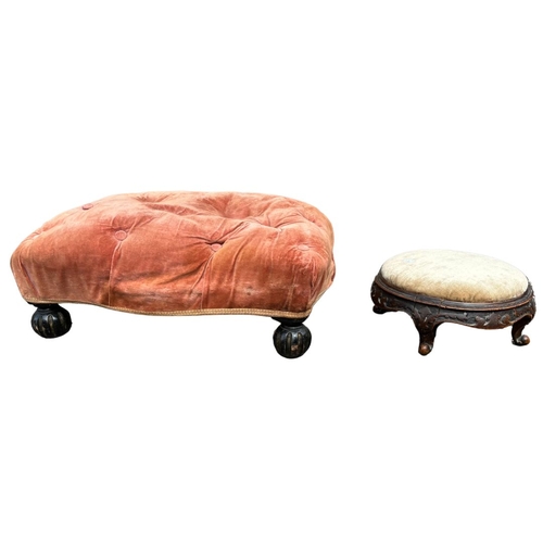 705 - 2 x Antique Two Footstools