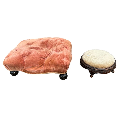 705 - 2 x Antique Two Footstools