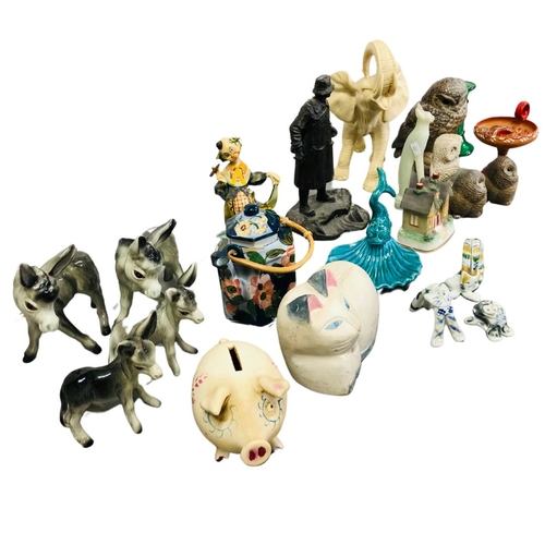 711 - Collection of Ceramic Figurines to include donkeys