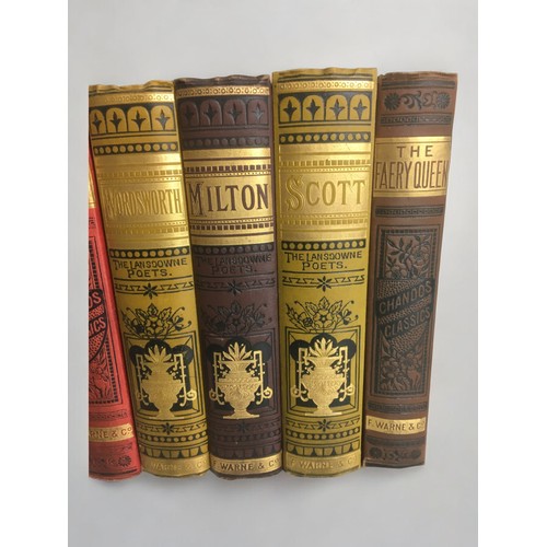 332 - 10 x Warne & Co The Chandos Classics Circa 1890 Fancy Gilt Hardback Bindings. 