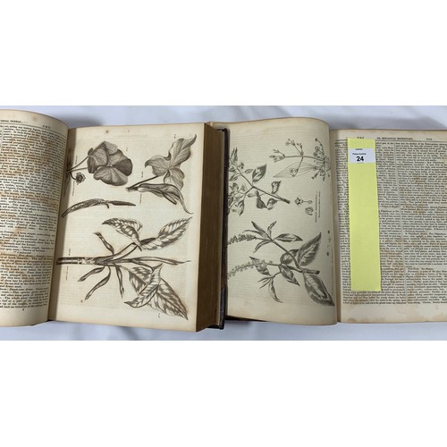 24 - The Universal Herbal Dictionary (1820) 2 Large Rebound Part-Leather Volumes.The Universal Herbal; or... 