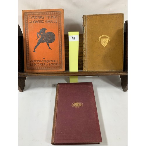 53 - 3 Vintage Volumes concerning Ancient Greece including Charles Kingsley The Heroes (1889), Church - S... 