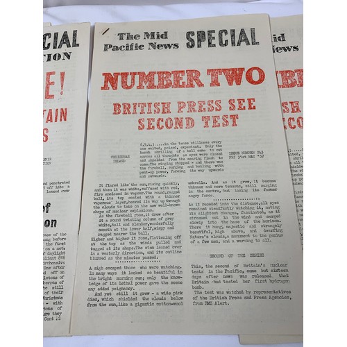 54 - Very Rare Souvenir News Sheets Issues Celebrating British H-Bomb Testing 1957 - Christmas Island. (O... 