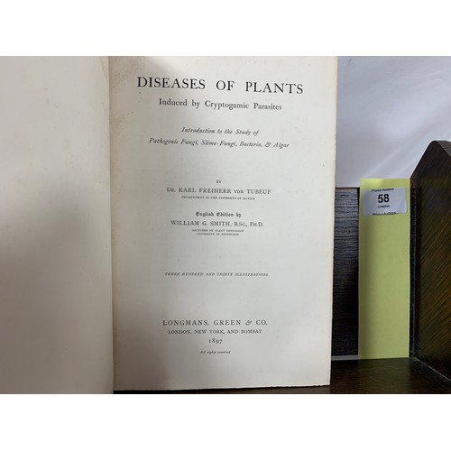 58 - Diseases of Plants Induced by Cryptogamic Parasites - Von Tubeuf. English Edition Full Leather 1897.... 