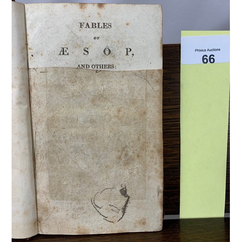 66 - Fables of Aesop and Others  1809 Small, Part-Leather. Fables of Aesop and Others Translated Into Eng... 