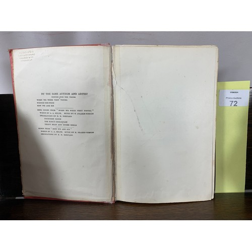 72 - The House at Pooh Corner - A.A. Milne (Ernest H. Shepard) First Edition 1928. No dust jacket. Salmon... 