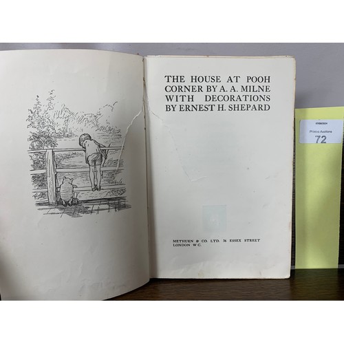 72 - The House at Pooh Corner - A.A. Milne (Ernest H. Shepard) First Edition 1928. No dust jacket. Salmon... 