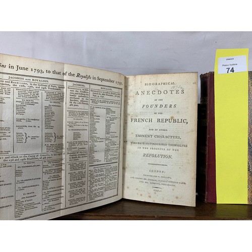 74 - Biographical Anecdotes of the Founders of the French Republic, and of other Eminent Characters who h... 