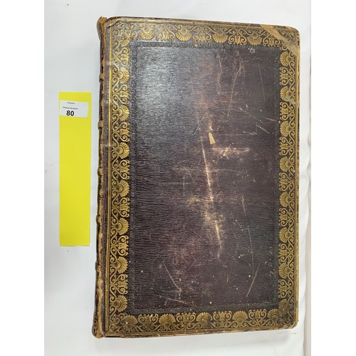 80 - The Holy Bible - Huge leather bound tome date 1722. Printed by James Watson. 