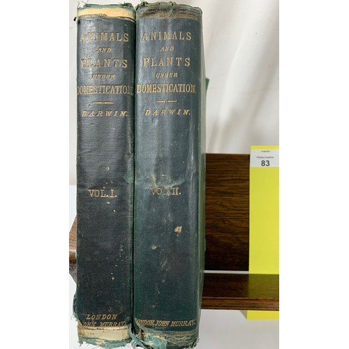 83 - The Variation of Animals and Plants under Domestication. In Two Volumes. With Illustrations. 1868 Fi... 