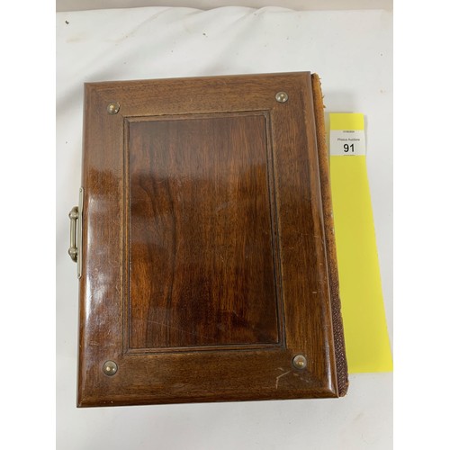 91 - Mid 19th Century Photo Album of Families in beautifully preserved wooden boarded album.Unusual to fi... 