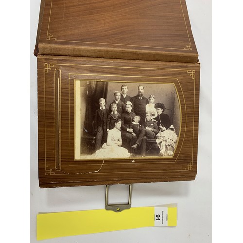 91 - Mid 19th Century Photo Album of Families in beautifully preserved wooden boarded album.Unusual to fi... 