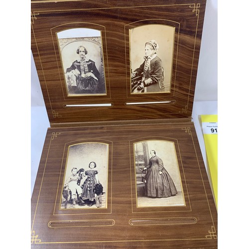 91 - Mid 19th Century Photo Album of Families in beautifully preserved wooden boarded album.Unusual to fi... 