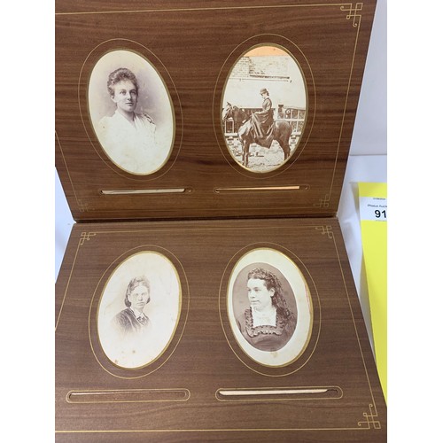 91 - Mid 19th Century Photo Album of Families in beautifully preserved wooden boarded album.Unusual to fi... 