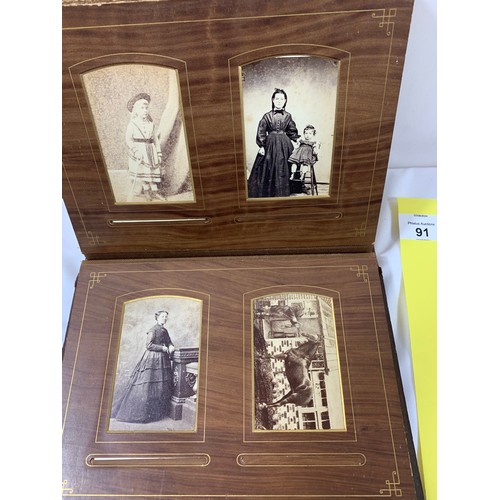 91 - Mid 19th Century Photo Album of Families in beautifully preserved wooden boarded album.Unusual to fi... 